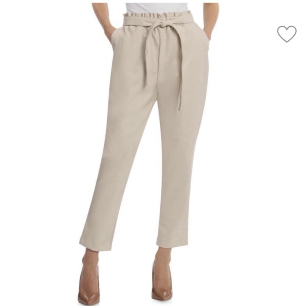Bagatelle Collection Woman's Faux Leather Paperbag Pants Size S.